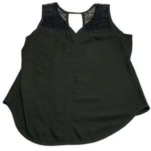Banana Republic Black Sleeveless Top with Lace Detail